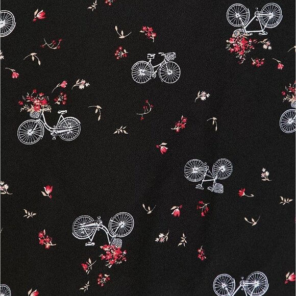 🆕🚲 BLACK CREPE FLORAL & BIKE BOMBER JACKET 🚲 - Picture 6 of 6